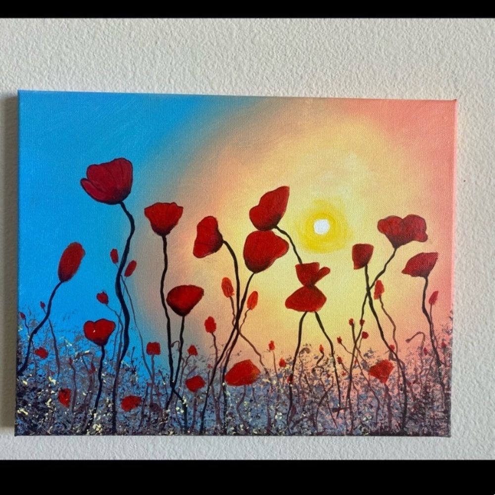 Poppies blooming painting - Picture 1 of 3